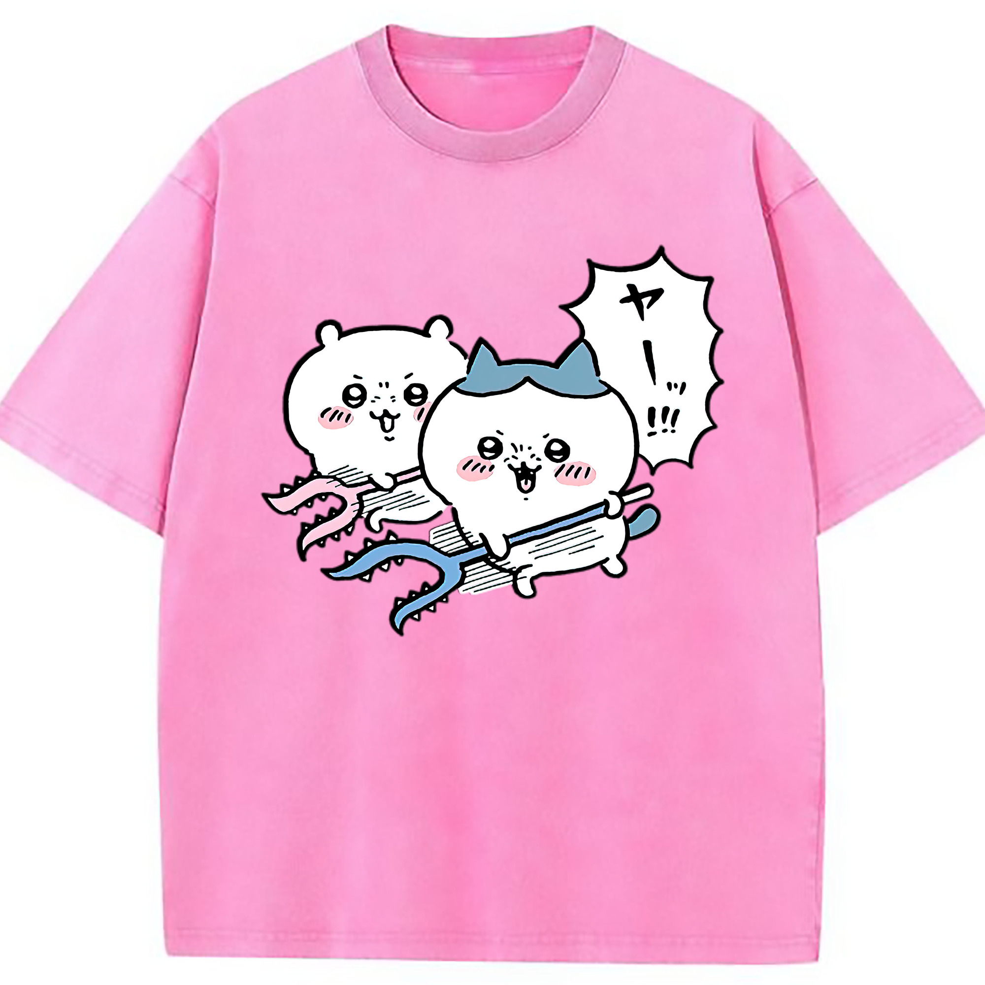 （画像用） ちいかわ ハチワレ Chii-kawa hachiware 綿100% ヴィンテージ風 半袖Tシャツ（フロントプリント）